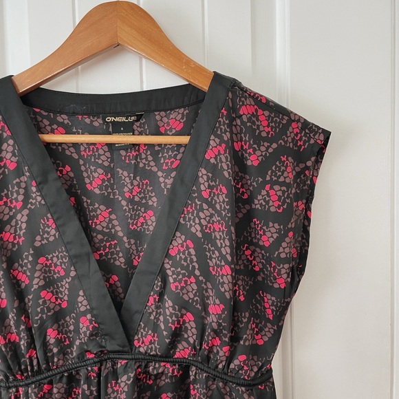 Y2K O'neil Baby Doll Top Black and Pink Women's S - Picture 2 of 4